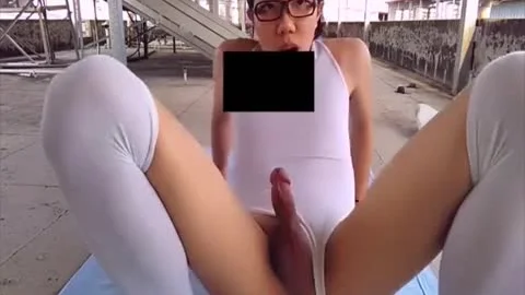 stunning Japanese teen ladyboy Self Facial