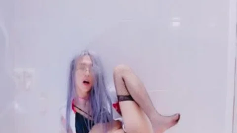 pretty Sissy Nurse Masturbating With Foxtail & ass
