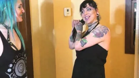Inked shemales engulfing Each Other