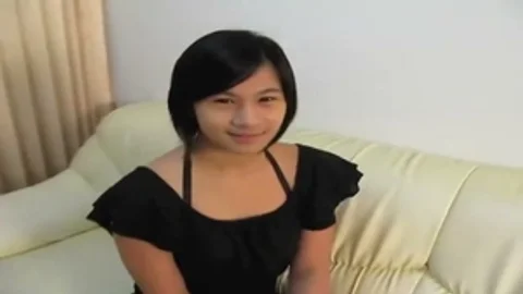 young pretty Ladyboy Masturbating On The sofa