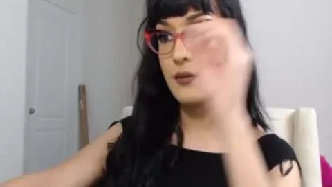 Hairy transsexual homemade masturbation on webcam