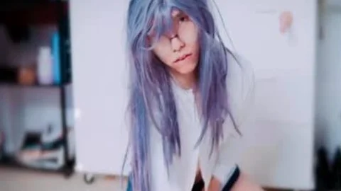 lovely asian Sissy cum With Foxtail