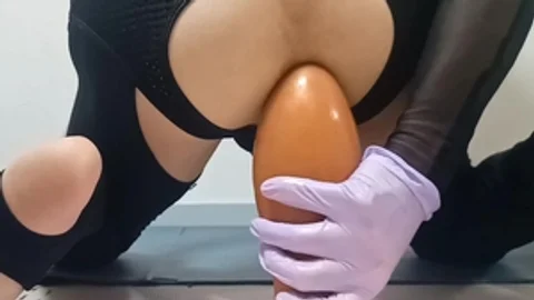 Sissy-Kuroko biggest butthole-plug