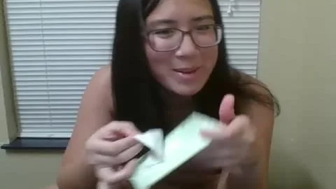 dirty asian-american TS Cums On cam